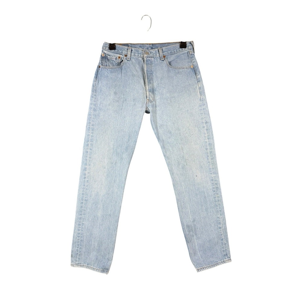 Vintage Levi's 501 Jeans Men's 34x32 Blue Light Wash Denim‎ Button Fly VTG 2001